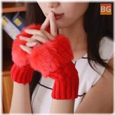 Women's Winter Warm Knitted Thicken Fingerless Gloves