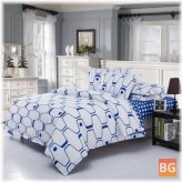 Blue White Labyrinth Printed Bedding Sets