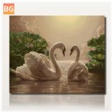 Two Beauty Swans Painting DIY Self-Handicraft Paint Kit - Unframed Home Decor