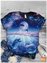 Women's Ocean Whale Animal Print T-Shirts