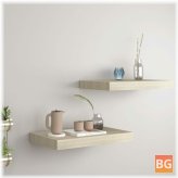 Oak Floating Wall Shelves - 15.7