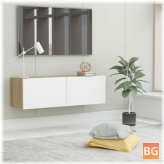TV Cabinet - White and Sonoma Oak 39.4