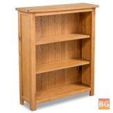 27.6"x8.9"x32.3" Solid Oak Wood Bookcase