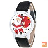 Watch with Cartoon Santa Claus and Gift Pattern