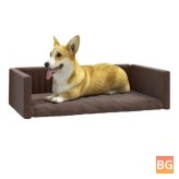 Brown Dog Bed Linen Look 90x60 cm