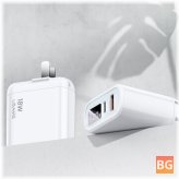 USAMS T30 18W QC3.0 PD3.0 Digital Display Fast Travel Charger for iPhone 11 Pro Max Huawei LG