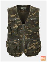 Mens Fishing Vest with Camouflage Pattern