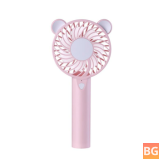 WellStar WT-016 Little Bear Mini USB Fan with Colorful Light Mode Handheld Fan Portable Air Cooler Silent Cooling Fan for Home Office Student Dormitory Outdoors Travelling