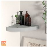 Gray floating corner shelf