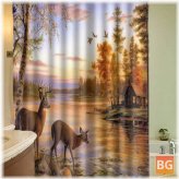 Waterproof Deer Shower Curtain Set