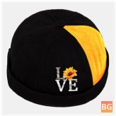 Fashion Sunflower Letter Patchwork Pattern - Energetic Brimless Beanie Landlord Cap