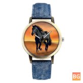 Black Horse Men's Quartz Watch - Desert Dial