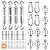 Stainless Steel Shade Sail Hardware Set - 80 Pieces
