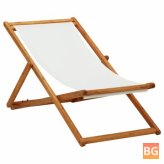 Beach Chair with Wood and Fabric Design