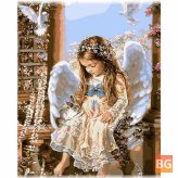 Angel Girl & Rabbit Oil Painting Kit