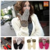 Womens Gloves with Thickenened Wool