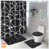 Waterproof Bathmat Set with Lid Covers for Shower Curtain