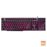 Russian Gaming Keyboard with 104 Keys, 3 Colors LED Backlight