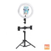 8 Inch Video Broadcasting Ring Light with 50cm Light Stand 3 Phone Clip
