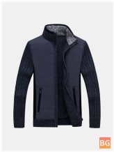 Winter Mens Plus Size Coat Cashmere Thick Jacket