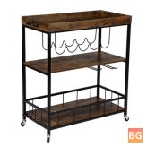 Wine Rack Cart with Food Cart Holder - Multi-Function