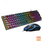 Punk Style Gaming Keyboard & Mouse Combo with Back Lighting- WOLF TF270