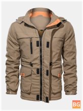 Wedge-Necked Hooded Jacket for Men