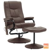 Brown Faux Leather Recliner for Living Room Bedroom Office Remote Control