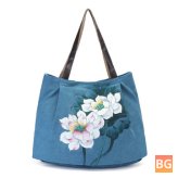 Women's Hand Painted Floral Shoulder Bag