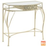 Table with Gold Fretboard and Metal Legs