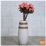 White Creative Ceramic Flower Vase - Handmade Flowers Bouquet Vase