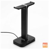 H100 Headset Stand - Dual USB Ports, Colorful Light Base Headset Holder