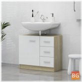 Sink Cabinet - White and Sonoma Oak - 24.8