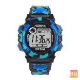 HONHX 62 Fashion Men's Watch with a Luminous Date and Multi-function Camouflage Sport Digital Watch
