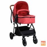 2-in-1 Steel Red And Black Stroller