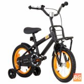 14" Kids Bike with Front Carrier - Black/Orange