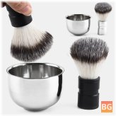 Barber Beard Shaver Razor Cup for Shave Brush Cleaning - Silver