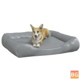 Dog Bed with Light Gray Artificial Leather