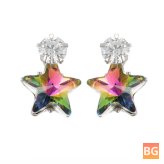 Zirconia Earrings - Dazzling Cubic Diamond Star Earrings for Women