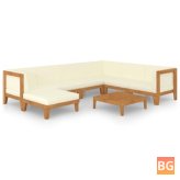 Garden Lounge Set with Cushions and Mattress