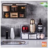 Cosmetic Organizer Storage Box with Holder - Clear