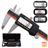 Stainless Steel Digital Caliper - 6 Inch LCD Display - Accurate Fractions, MM, and Inches