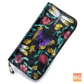 Coin Purse with Zipper and Floral Pattern