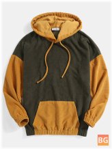 Patchwork Hoodie for Men - Solid Color