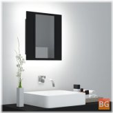 LED Bathroom Mirror Cabinet with Black Frame and Mirror