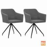 Rotating Gray Fabric Dining Chairs (2 Pack)