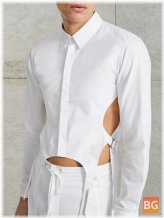 Hem Collar Shirt with Men's Cutouts