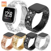 Bakeey Diamond Stainless Steel Watch Band for Fitbit versa