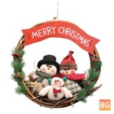 Wreath Garland with Santa Claus and Snowman