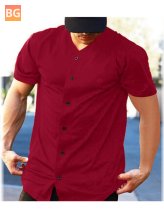 Short Sleeve V Neck Workout Shirt for Men